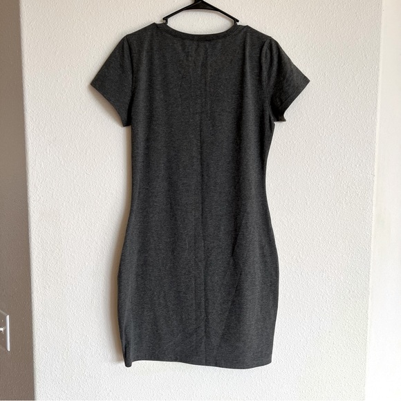 Bitter Sweet Short Sleeve Charcoal Gray Fitted Mini Dress - Picture 3 of 3